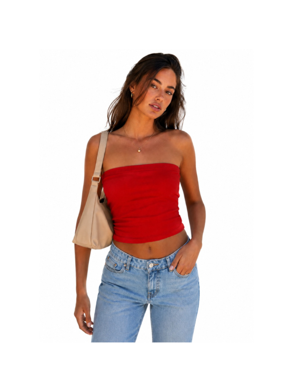 Women's A New Day Cropped Ribbed Sleeveless Tube Top – Red – Size XS – NWT